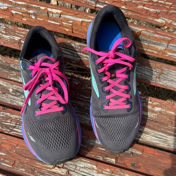 Brooks Ghost 15 Athletic Running sneaker shoes in Black,Pink & purple Sz-12. M - Picture 11 of 14